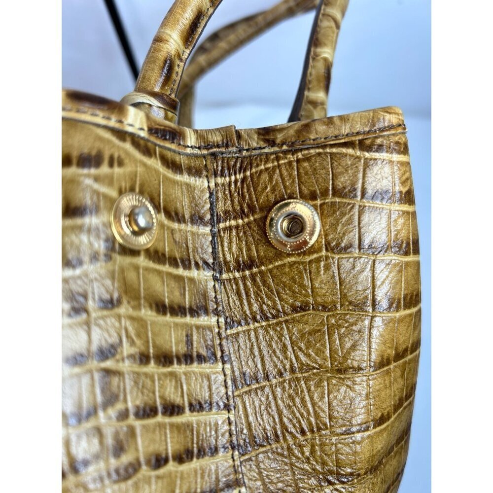 BRAHMIN Women's Finley Carryall Pecan Melbourne Embossed Leather Satchel Bag - Picture 13 of 16